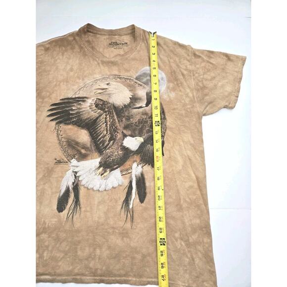 The Mountain Native American Bald Eagle Brown Tan Tie Dye T-shirt Size L 2009 - Picture 3 of 13